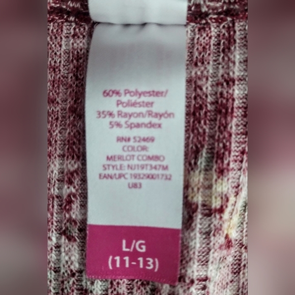 No Boundaries Floral Ribbed Knit Top - Juniors Size Large - Picture 6 of 7